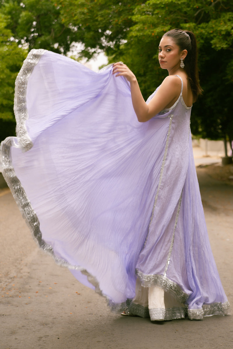 Kamni Kasni - Lilac Peshwaz by The Pink Tree Company, view 5