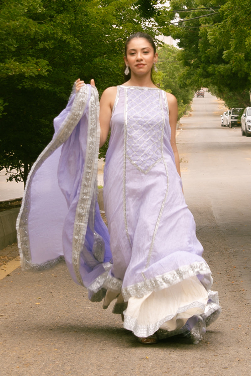 Kamni Kasni - Lilac Peshwaz by The Pink Tree Company, view 4
