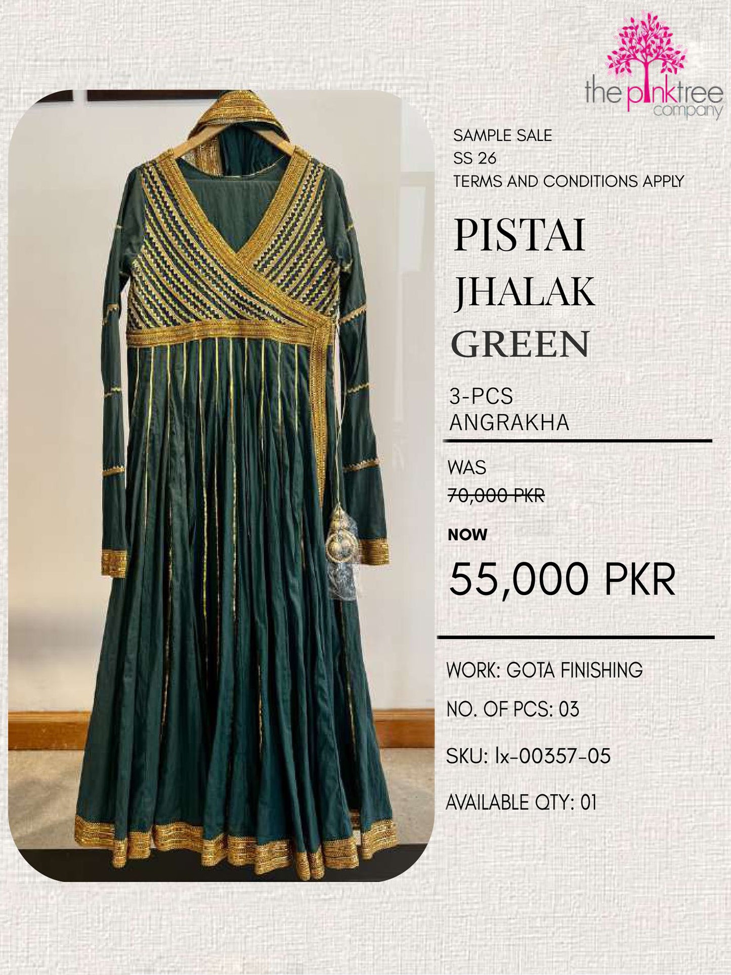 PISTAI JHALAK GREEN (SAMPLE SALE)