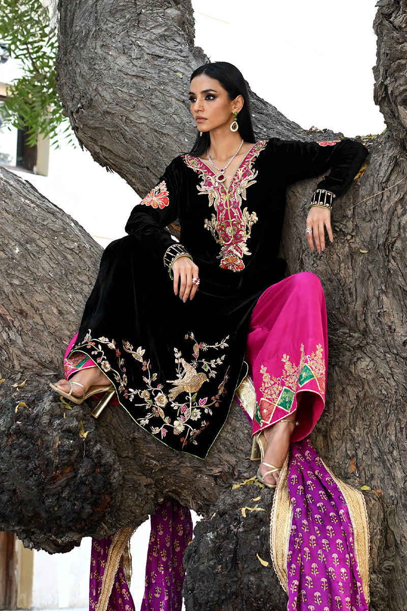 Shikar-e-Husan - Black Shalwar Kameez by The Pink Tree Company, view 5