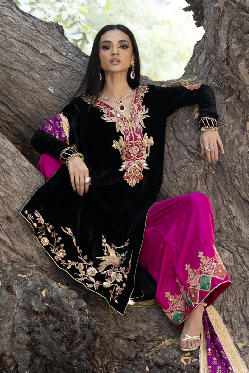 Shikar-e-Husan - Black Shalwar Kameez by The Pink Tree Company, view 4