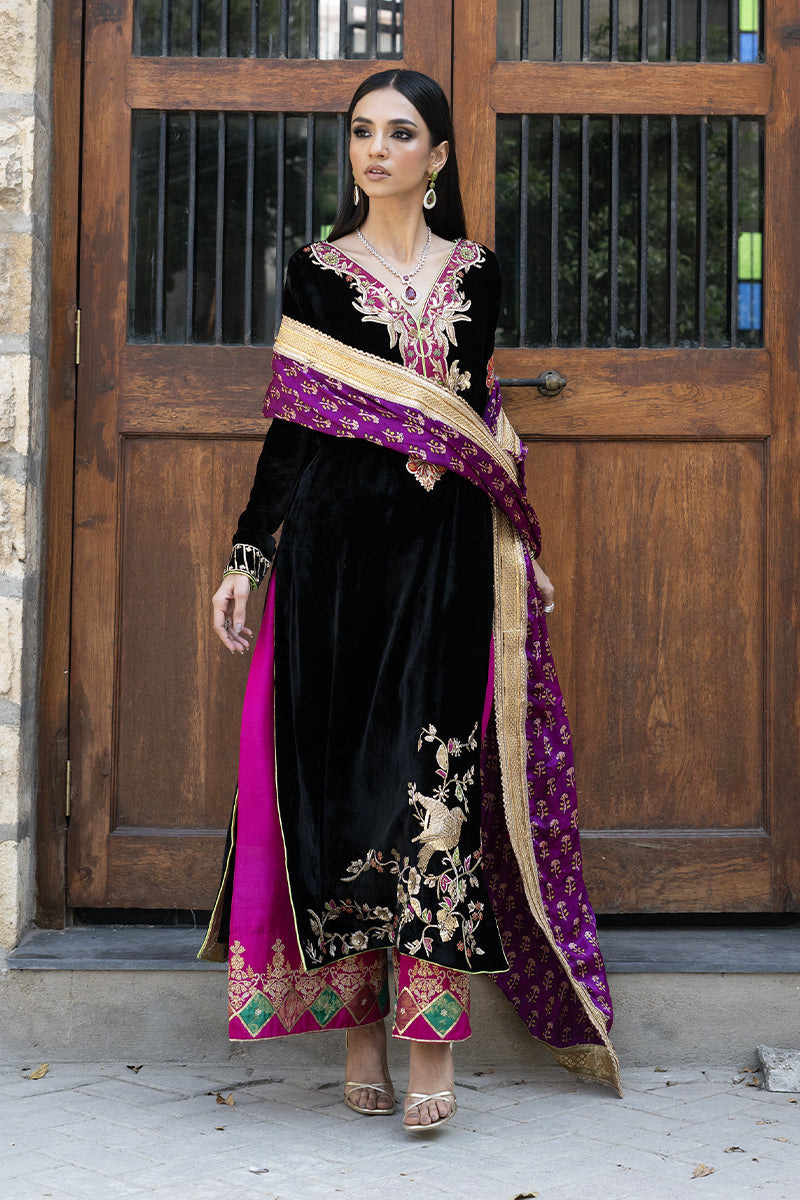 Shikar-e-Husan - Black Shalwar Kameez by The Pink Tree Company, view 3
