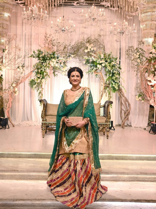 Saba Hamid in our customised Chatapati gharara.