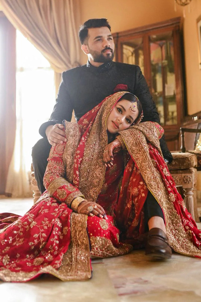 Red Dupatta by The Pink Tree Company, view 5