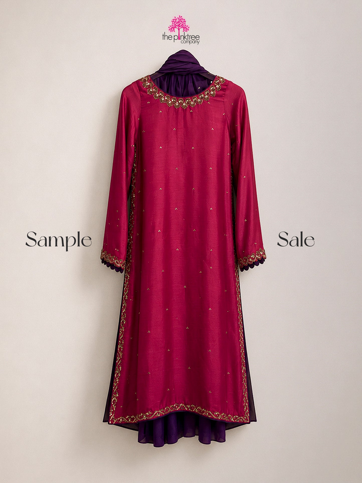 EMBROIDERED LONG SUIT (SAMPLE SALE) - 3 Piece Suit by The Pink Tree Company