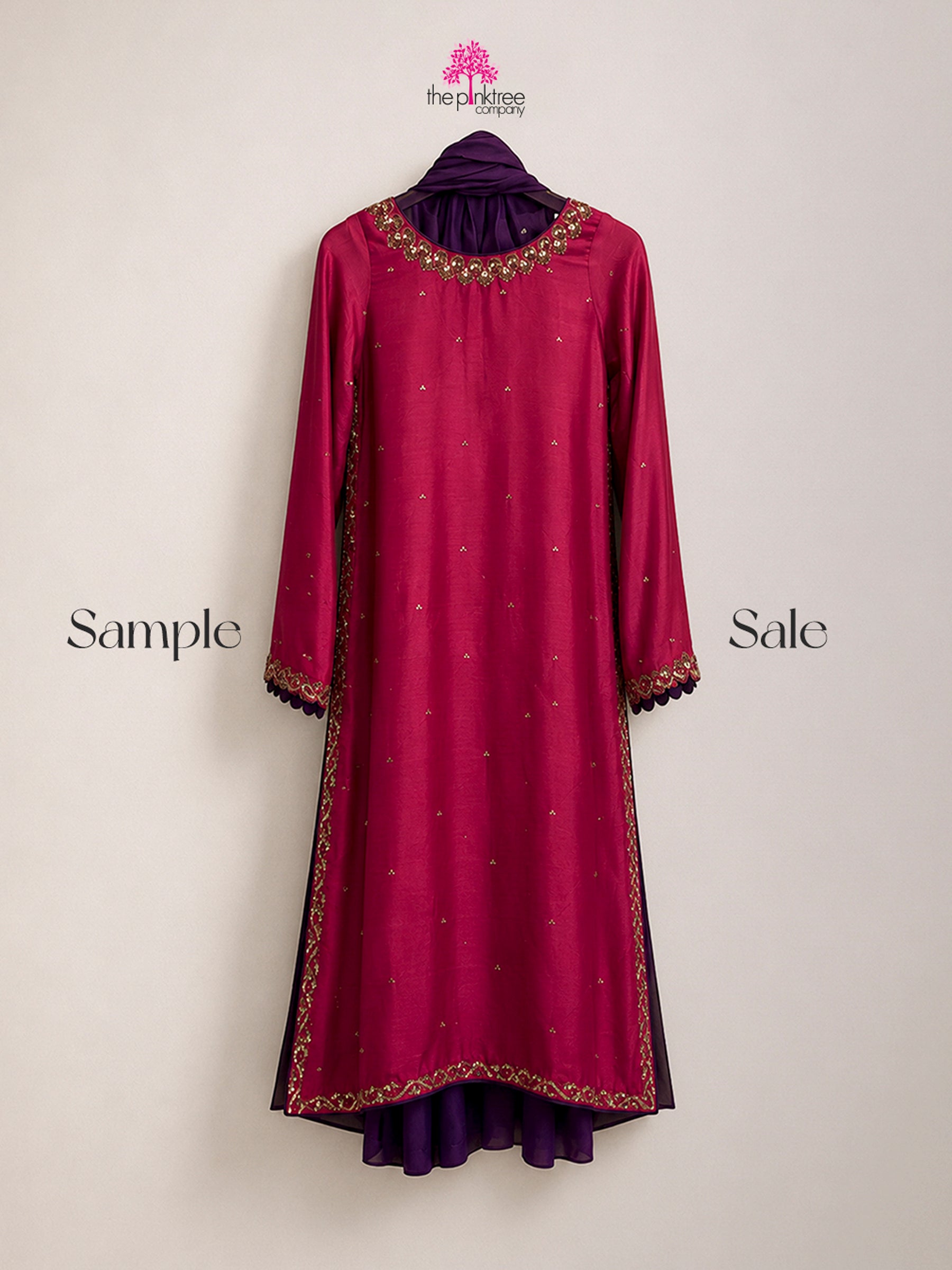 EMBROIDERED LONG SUIT (SAMPLE SALE) - 3 Piece Suit by The Pink Tree Company