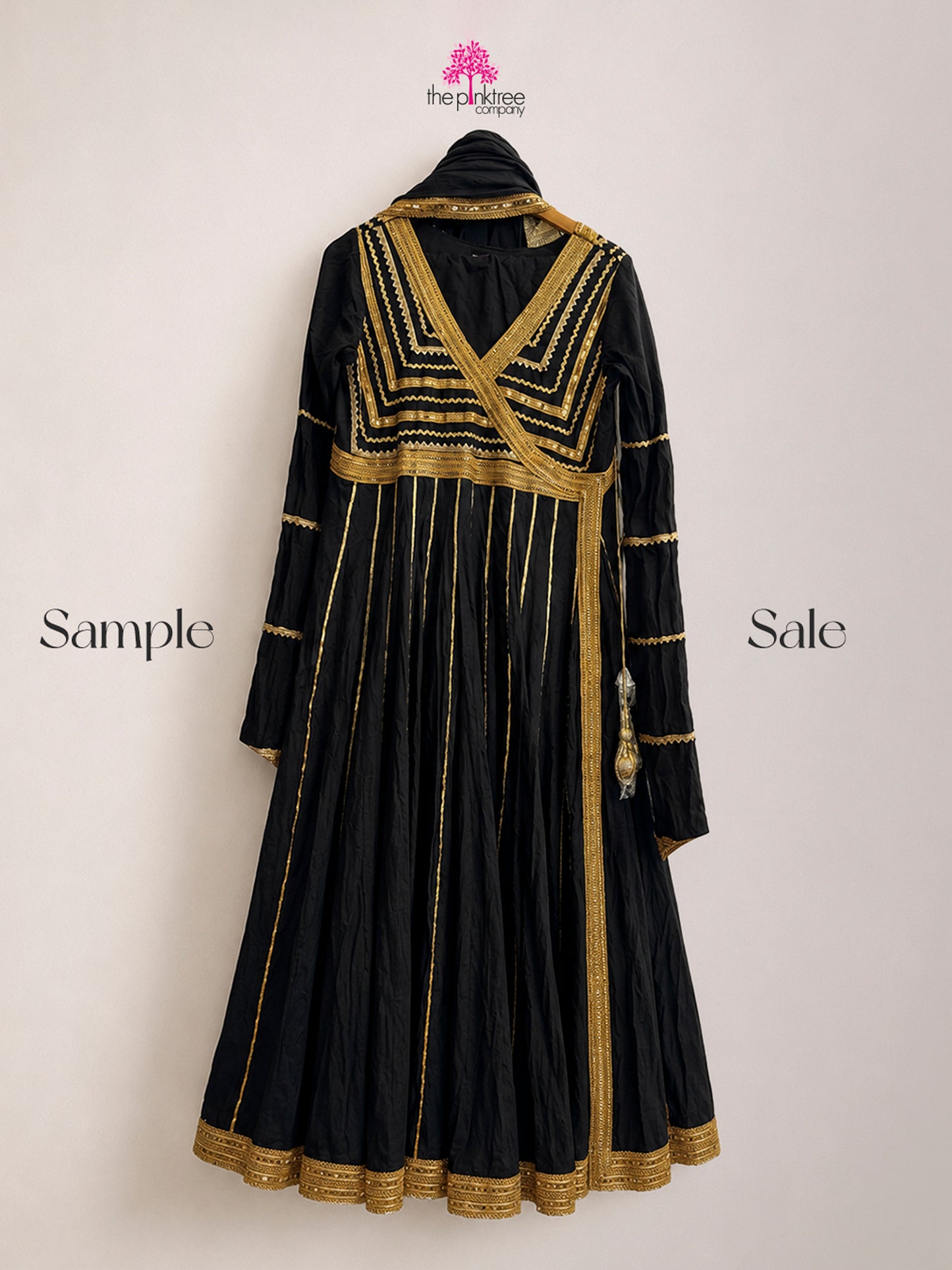 PISTAI JHALAK BLACK (SAMPLE SALE) - Black Angarkha by The Pink Tree Company