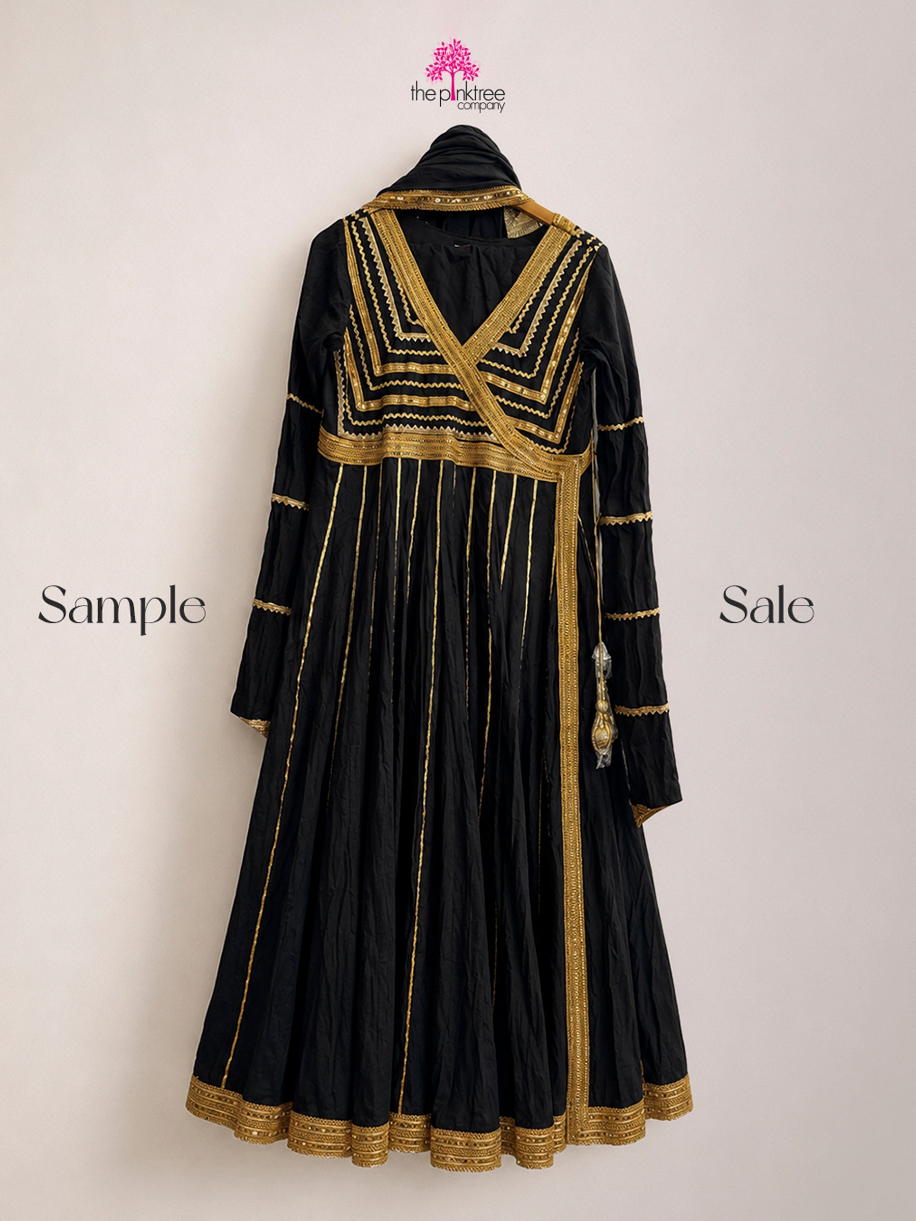 PISTAI JHALAK BLACK (SAMPLE SALE) - Black Angarkha by The Pink Tree Company