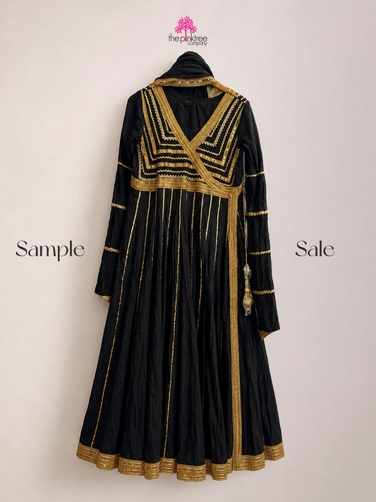 PISTAI JHALAK BLACK (SAMPLE SALE) - Black Angarkha by The Pink Tree Company