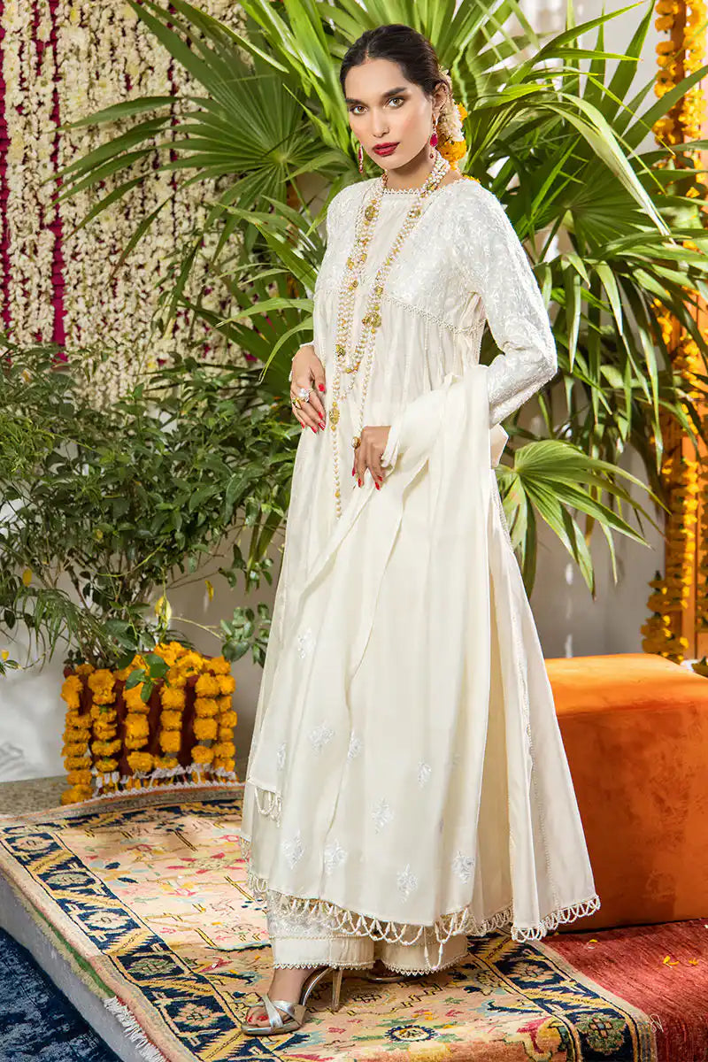 Heeposh - Ivory White Peshwaz by The Pink Tree Company, view 3
