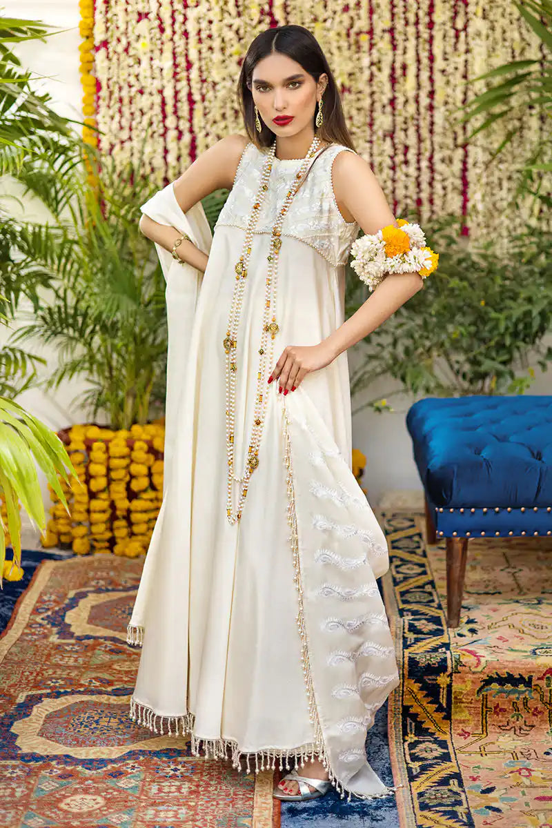 Brimposh - Ivory White Peshwaz by The Pink Tree Company, view 3