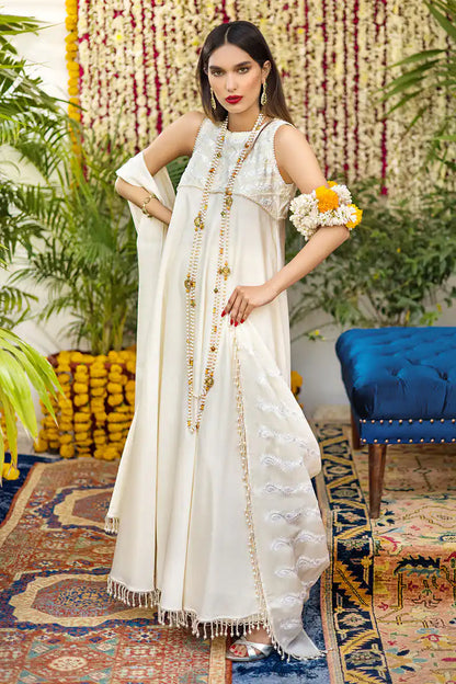 Brimposh - Ivory White Peshwaz by The Pink Tree Company, view 3