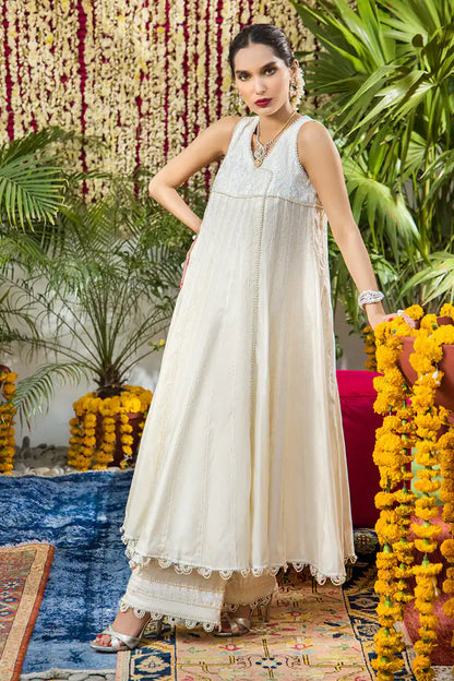 Komposh - Ivory White Angarkha by The Pink Tree Company