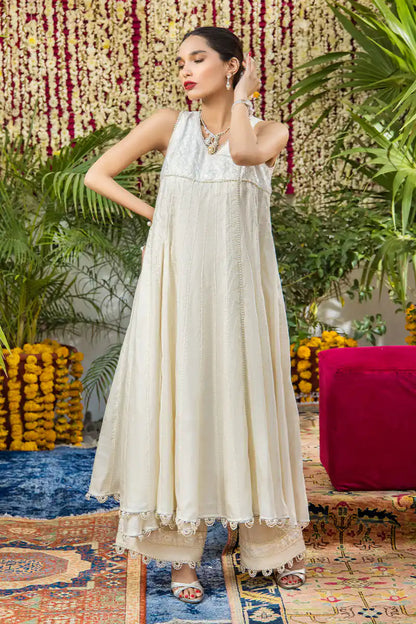 Komposh - Ivory White Angarkha by The Pink Tree Company, view 2