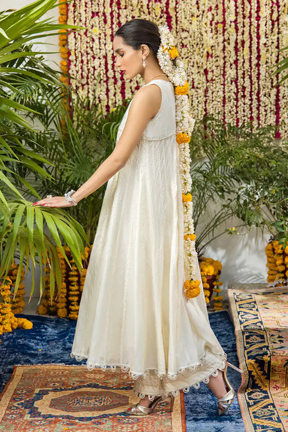 Komposh - Ivory White Angarkha by The Pink Tree Company, view 3