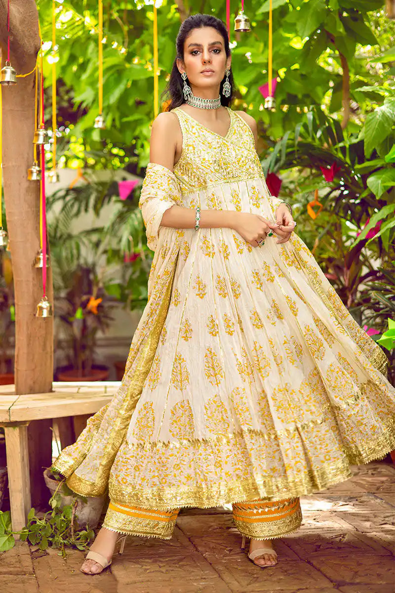 Mena - Yellow Angarkha by The Pink Tree Company, view 2