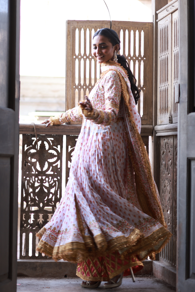 Pancy - White Peshwaz by The Pink Tree Company, view 2