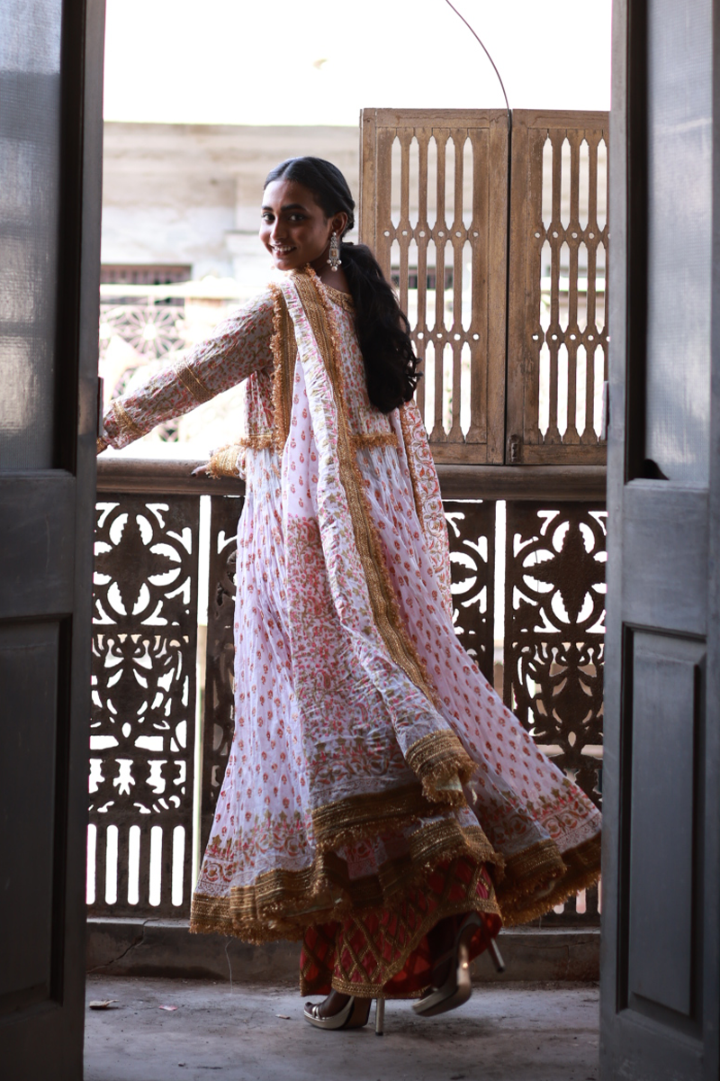 Pancy - White Peshwaz by The Pink Tree Company, view 5