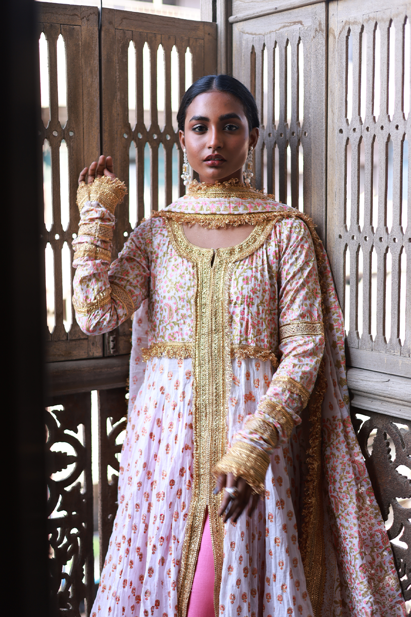 Pancy - White Peshwaz by The Pink Tree Company, view 4