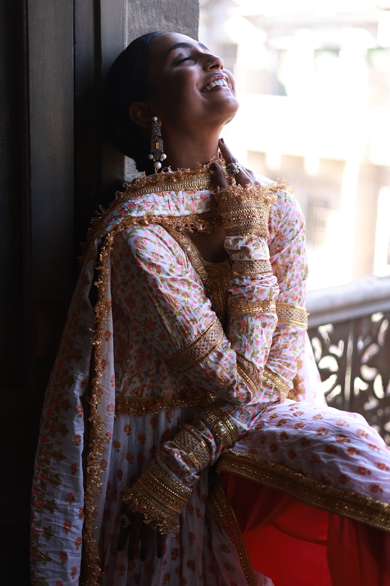 Pancy - White Peshwaz by The Pink Tree Company, view 3