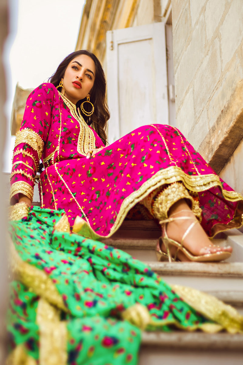 Gulab Ka Phool - Pink Kurta by The Pink Tree Company, view 4