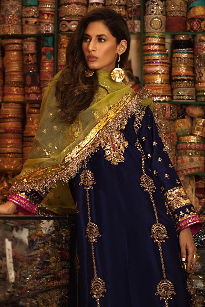 Blue Envy - Blue Shalwar Kameez by The Pink Tree Company, view 4
