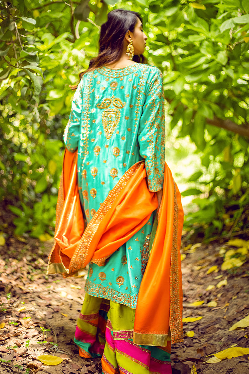 Gul e Rukhsar - Green Kurta by The Pink Tree Company, view 4