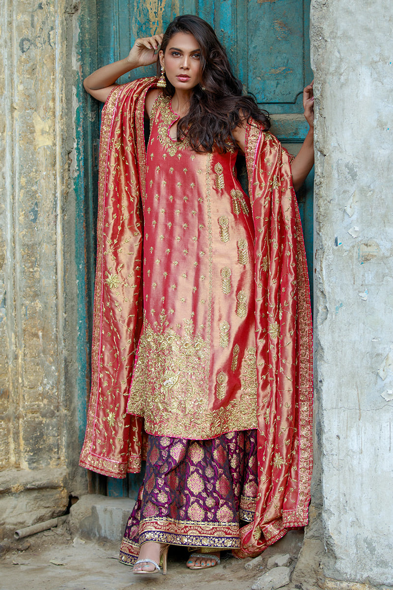 Shajr E Noor - II - Pink 3 Piece Suit by The Pink Tree Company, view 5