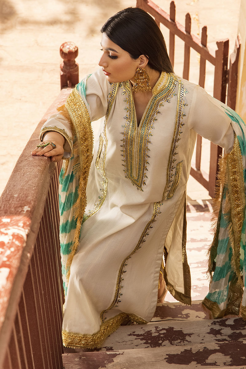 Sanam - Off White Kurta by The Pink Tree Company, view 4
