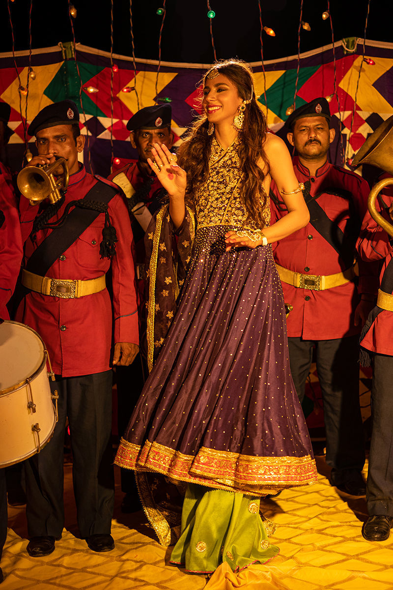 Akash Chan - Green Peshwaz by The Pink Tree Company