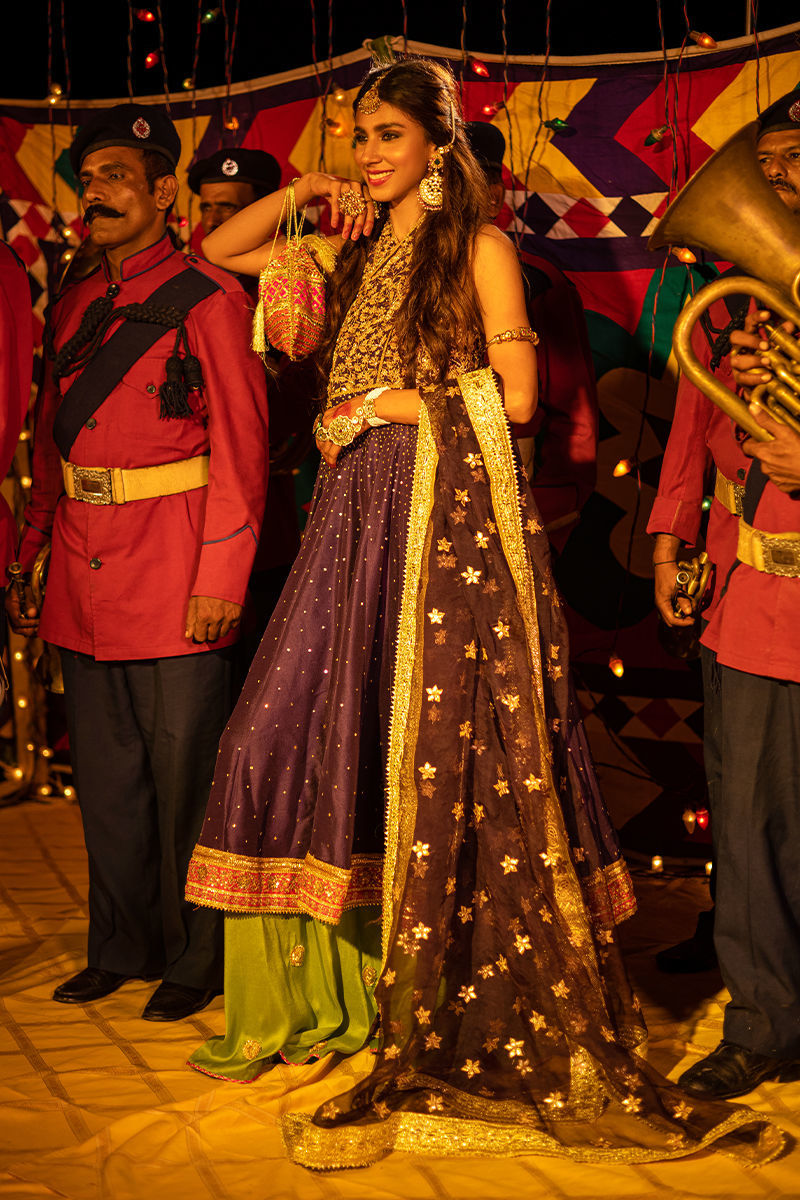 Akash Chan - Green Peshwaz by The Pink Tree Company, view 2