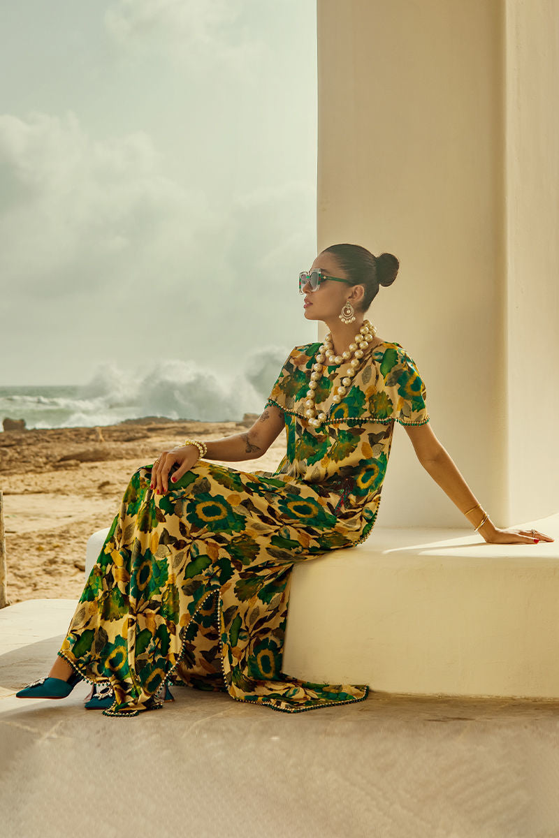 Bora Bora - Green, Yelow, Pink Kaftan by The Pink Tree Company
