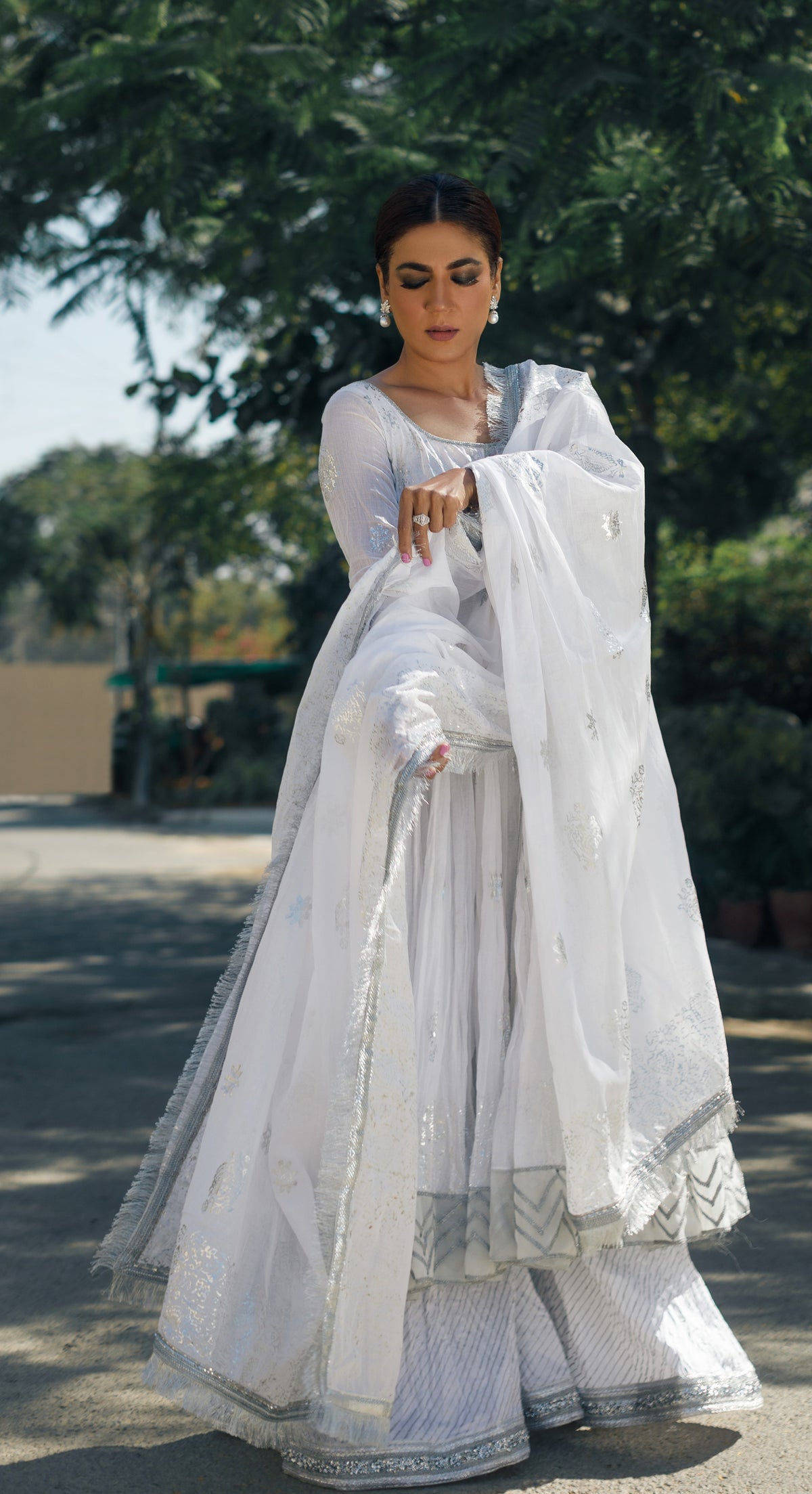 Barfi - White Peshwaz by The Pink Tree Company, view 2