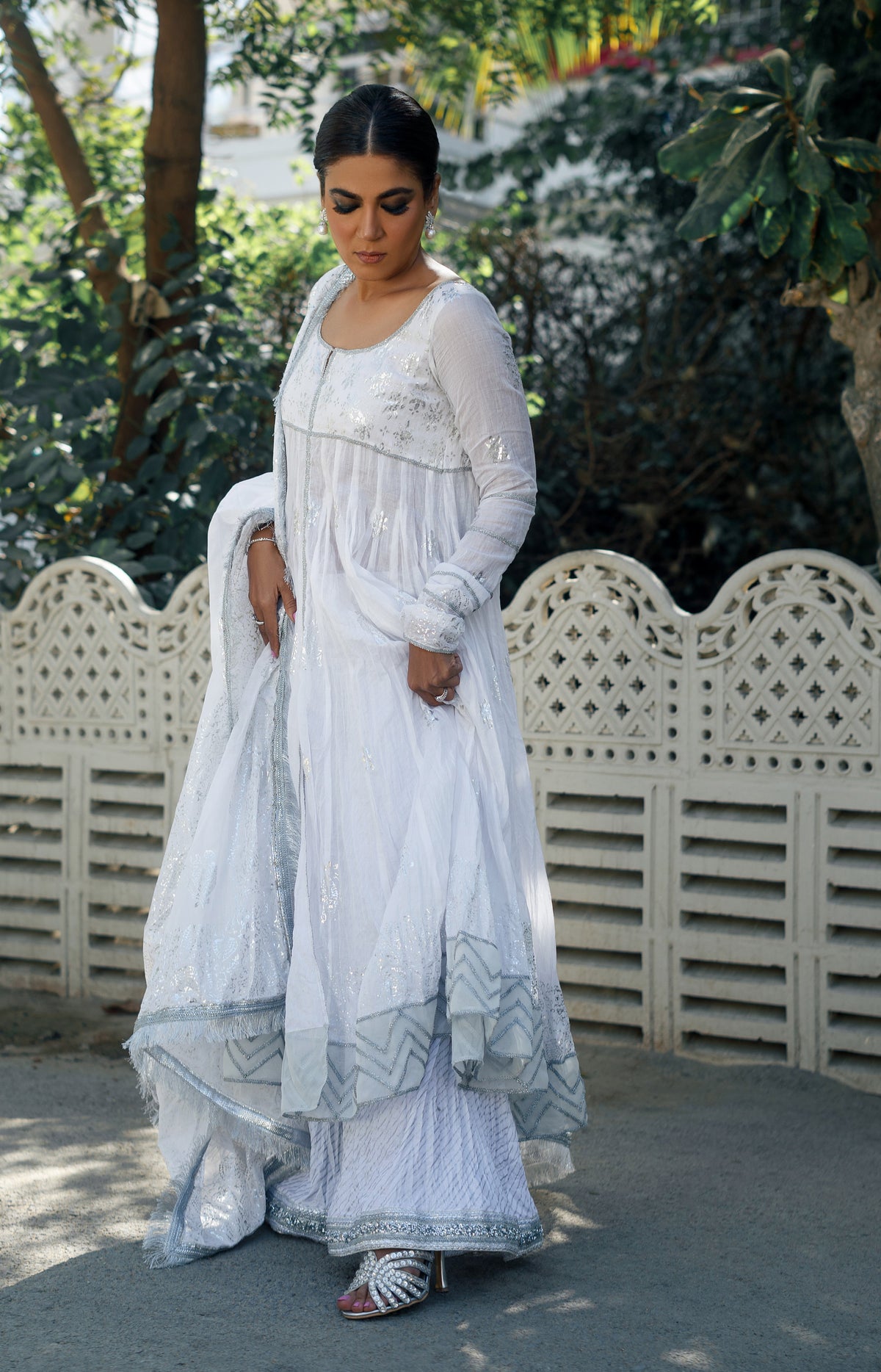 Barfi - White Peshwaz by The Pink Tree Company, view 5
