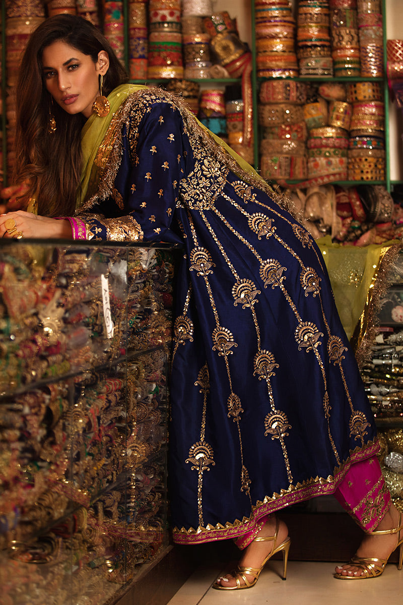 Blue Envy - Blue Shalwar Kameez by The Pink Tree Company, view 2