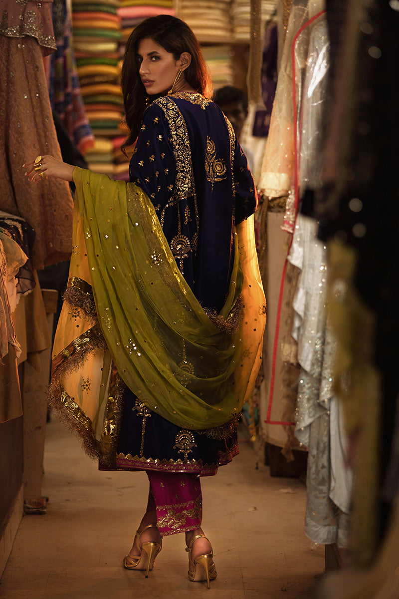 Blue Envy - Blue Shalwar Kameez by The Pink Tree Company, view 3