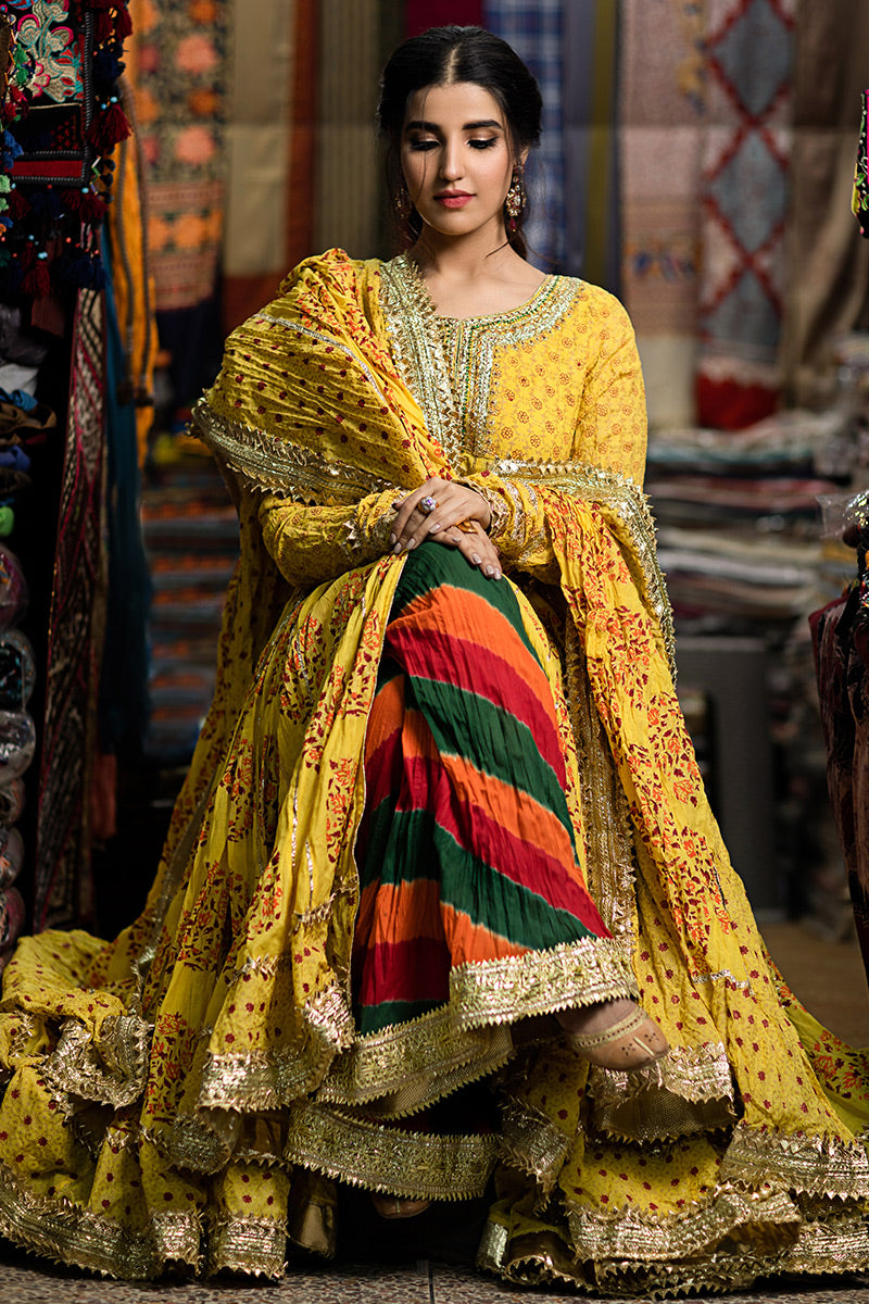 Turmeric Glory - Yellow Peshwaz by The Pink Tree Company