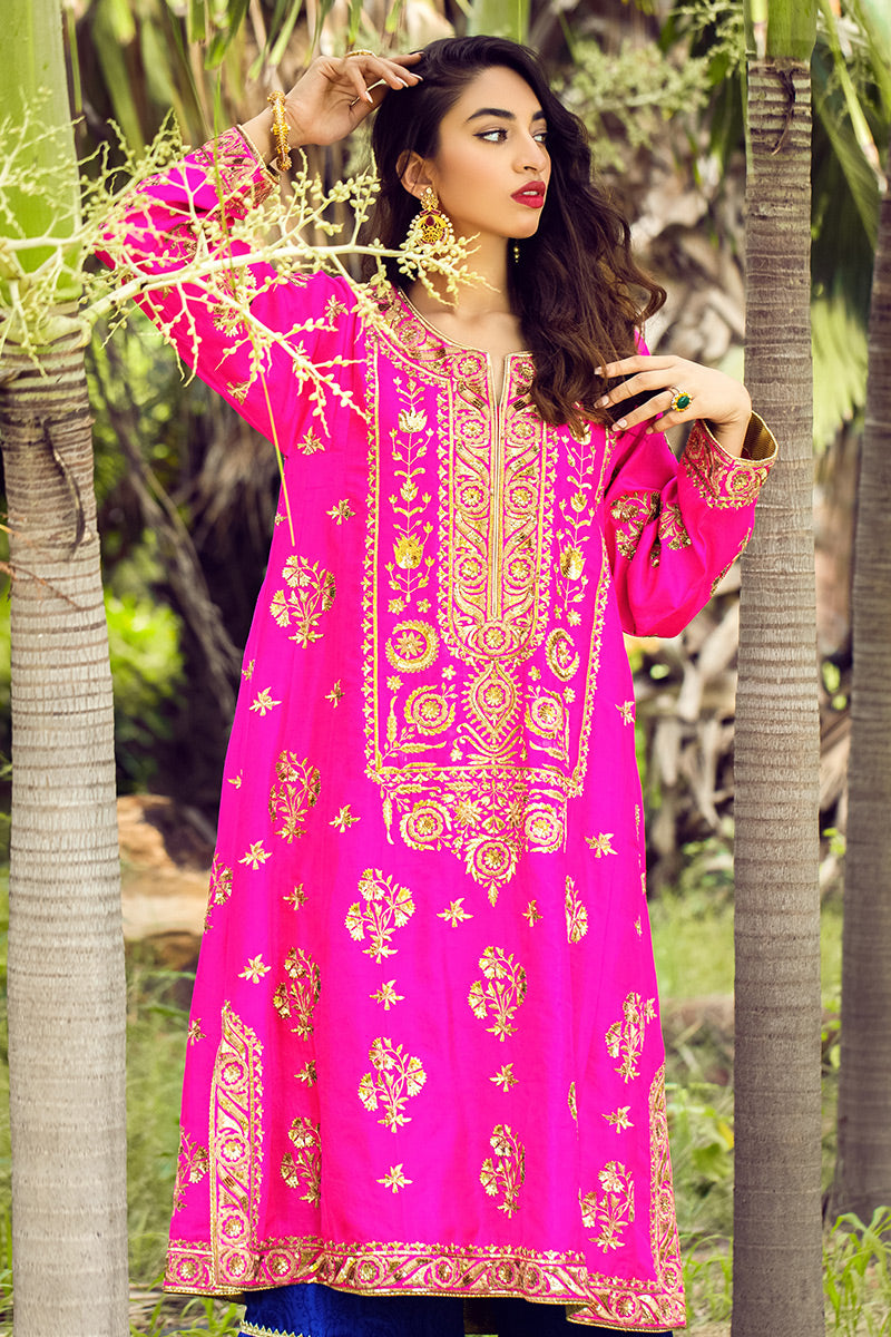 Gul e Nilofer - Rani Kurta by The Pink Tree Company, view 3