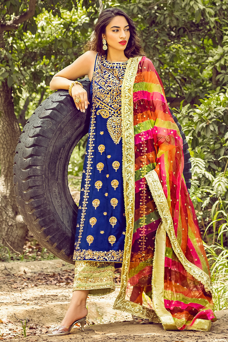 Gul e Zehra - Navy 3 Piece Suit by The Pink Tree Company