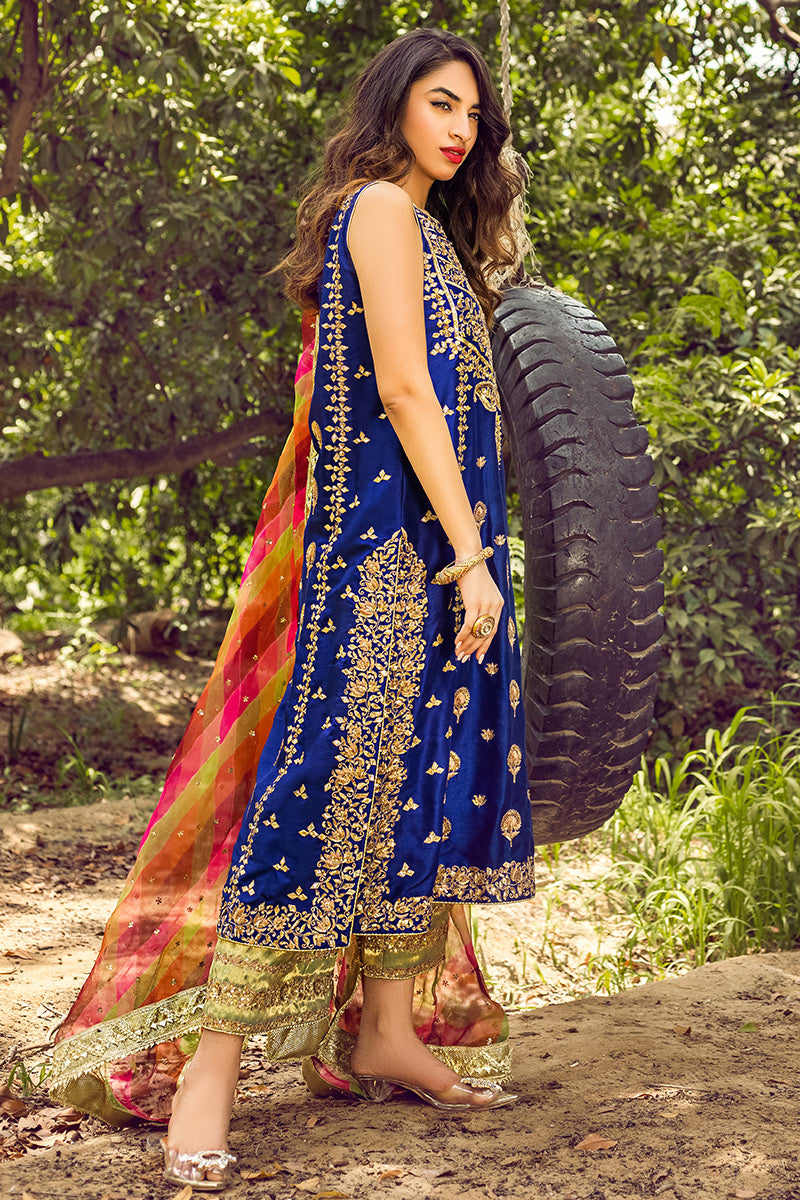 Gul e Zehra - Navy 3 Piece Suit by The Pink Tree Company, view 2