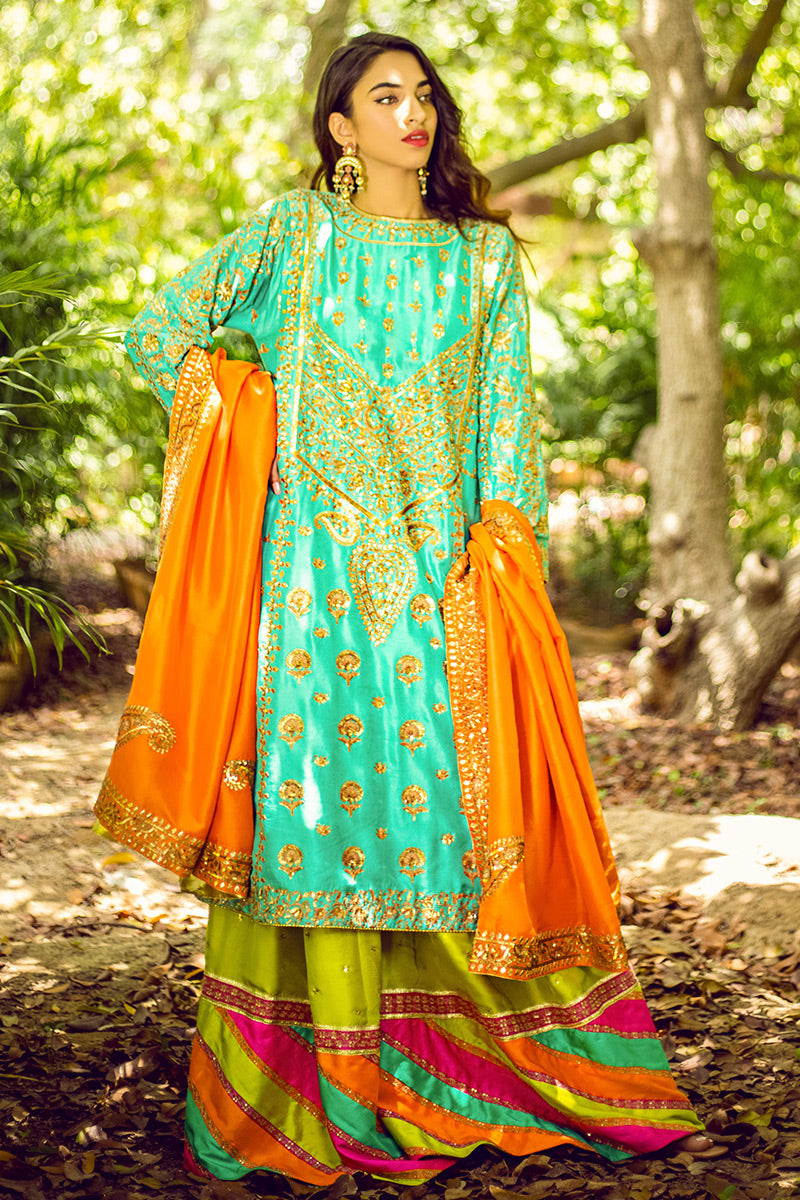 Gul e Rukhsar - Green Kurta by The Pink Tree Company