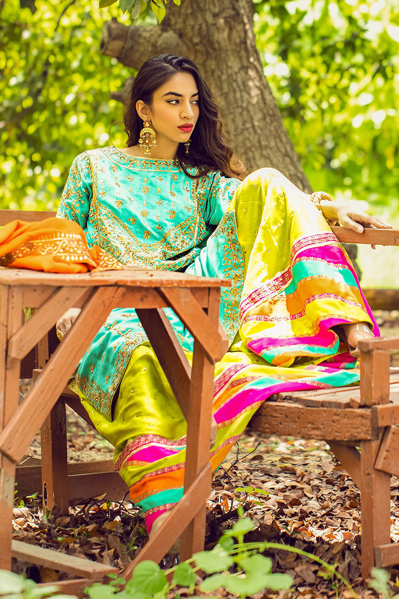 Gul e Rukhsar - Green Kurta by The Pink Tree Company, view 3