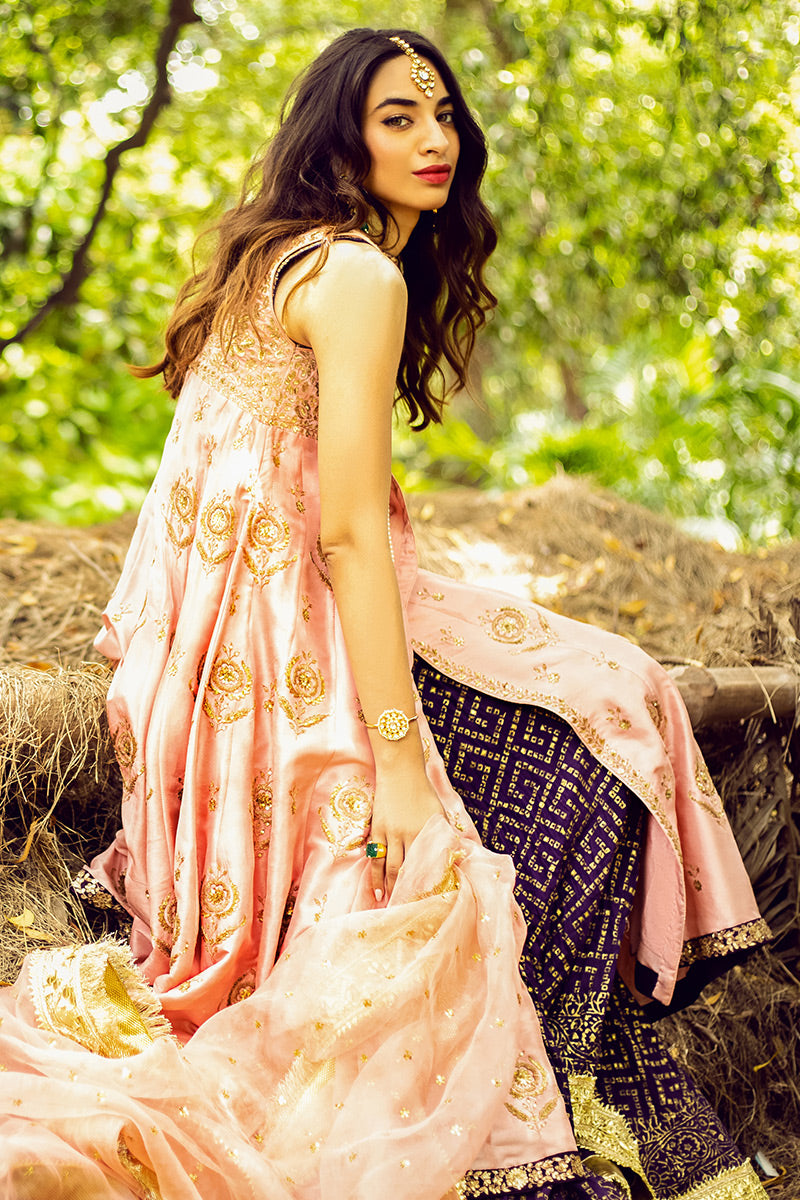 Gul Chandni - Purple Lehenga Choli by The Pink Tree Company, view 3
