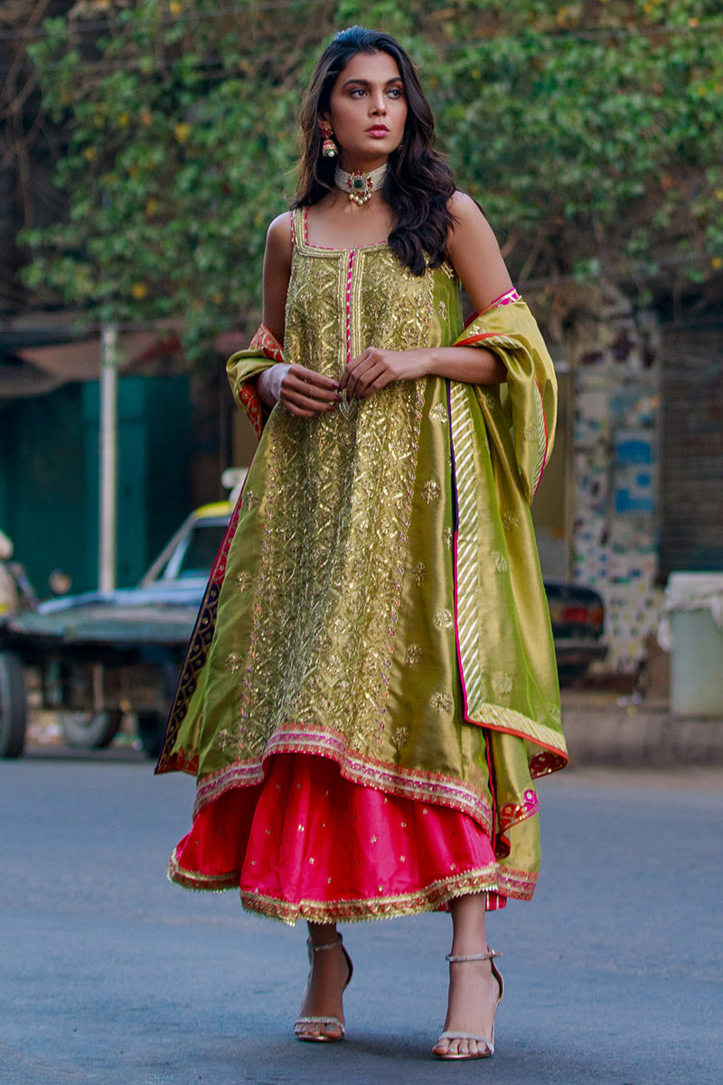 Koh E Noor - II - Green 3 Piece Suit by The Pink Tree Company