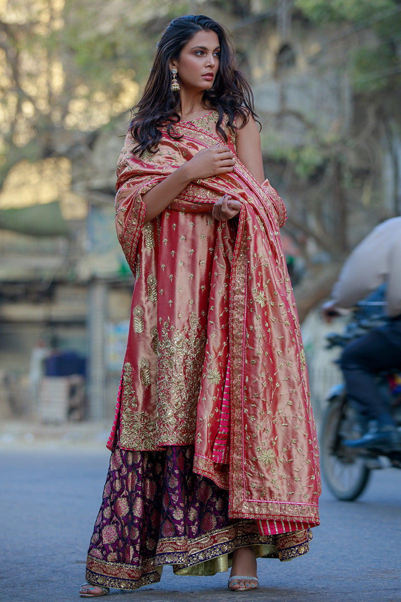 Shajr E Noor - II - Pink 3 Piece Suit by The Pink Tree Company, view 2