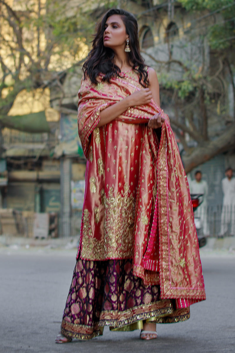 Shajr E Noor - II - Pink 3 Piece Suit by The Pink Tree Company, view 3