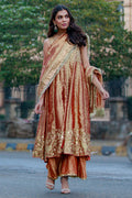 Abshar E Noor  - II - Rust Peshwaz by The Pink Tree Company