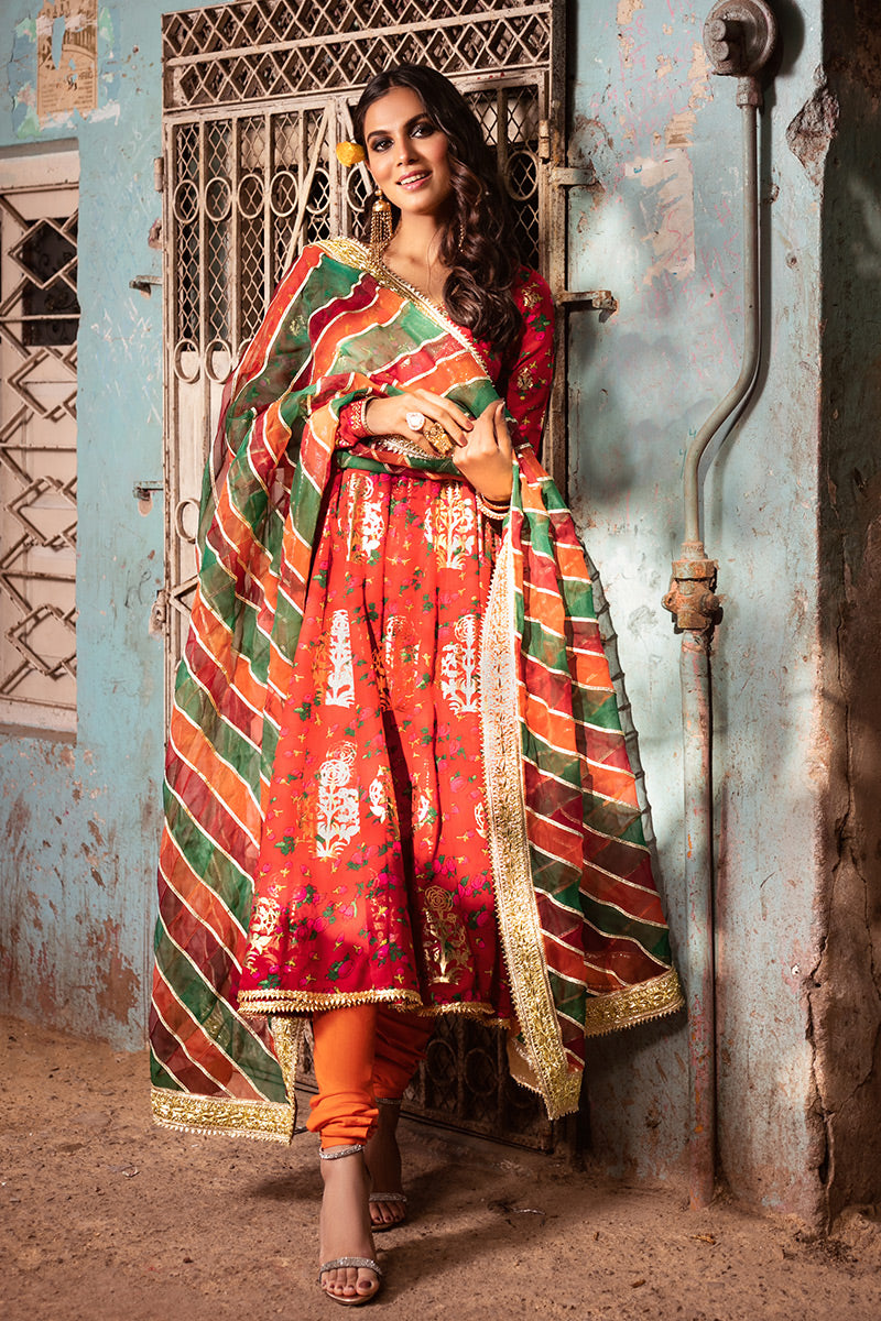 Bibbo - Red Angarkha by The Pink Tree Company