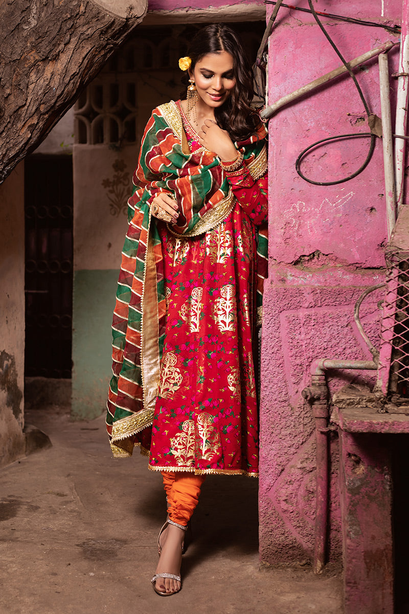 Bibbo - Red Angarkha by The Pink Tree Company, view 2