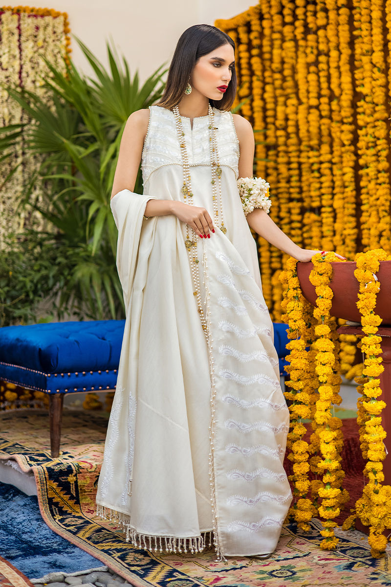 Brimposh - Ivory White Peshwaz by The Pink Tree Company, view 2